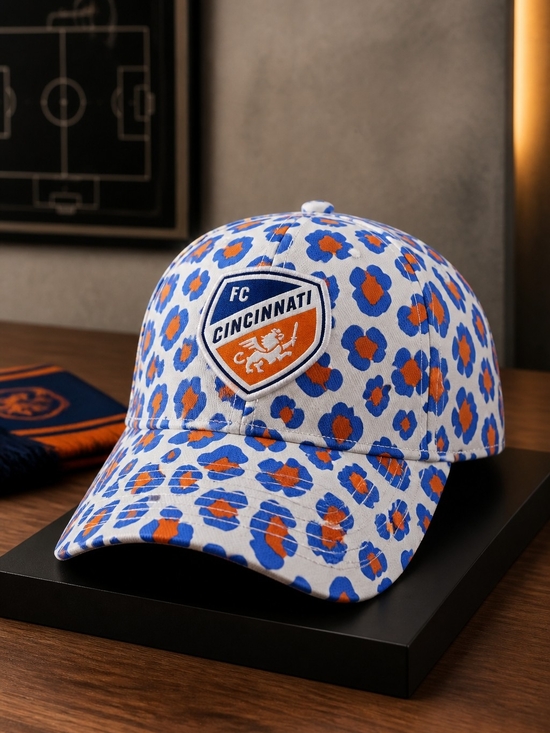 New Era Accessories - New Era FC Cincinnati White Blue Orange Leopard Print Baseball Cap